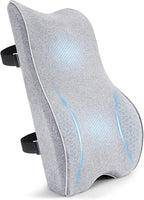 Lumbar Support Pillow for Office Chair, Back Support Pillow with Memory Foam, Relieves Back Pain, Removable Washable Cover & Adjustable Strap, for Car/Gaming Chair,Gift-Light Grey