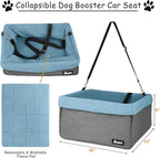 JESPET & GOOPAWS Dog Booster Seats for Cars, Portable Dog Car Seat Travel Carrier with Seat Belt for 24lbs Pets
