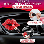 Bling Car Decor Auto Air Vent Clip Charms, Crystal Interior Car Accessory, Auto Decoration Charms, Car Bling Accessories (Red Kiss Lips)