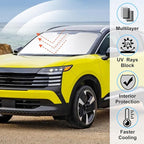 Windshield Sun Shade Custom Fit for 2025 2026 Nissan Kicks Accessories Foldable Sunshade Sun Blocker Protect Car from Sun Rays & Heat Damage Keep Car Cooler