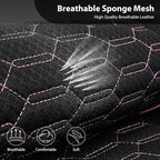 CAR PASS 3D Foam Mesh Leather Car Seat Covers Front Seats,Breathable Mesh Front Seat Covers for Women,Universal Fit for Cars SUV Truck Sedan Van Automotive, Armrest Airbag Compatible,Black and Pink