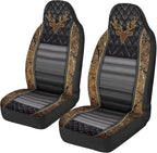 Car Front Seat Covers Easy to Install Deer Waistline Print Car Seat Covers Front Seats Only Stretch Polyester Fabric Cover Auto Interior Automotive Universal Fit for Most Cars Women Men