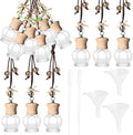 6 Pack Leak-Proof Hanging Car Diffuser - 8ml Refillable Empty Bottles with Wood Caps, 3 Funnels & 2 Droppers - Essential Oil Air Freshener for Car, Home or Office (6, Crown)