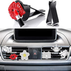 6 Pieces Car Air Vent Decoration Bling Car Interior Decoration Silver Rhinestone, Car Air Freshener Clip with Aromatic Soft Pad (Rhinestone Style)