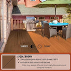Liquid Rubber Polyurethane Deck Coating – 10X Stronger Than Traditional Deck Paint & Deck Stain – Flexible, Waterproof Sealant for Wood, Concrete & Plywood – Smooth Finish – Saddle Brown – 4 Gallon