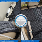 Bench Car Seat Cover Protector - Waterproof, Heavy-Duty and Nonslip Pet Car Seat Cover for Dogs with Universal Size Fits for Vehicles, Trucks & SUVs(Black)