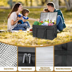 PEASUG Insulated Bags for Food Delivery, XXXL Pizza Delivery Bags, Large Capacity Cooler Bag Keep Food Warm for Grocery Shopping and Catering, Foldable, Heavy-Duty (Black)