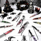 Faccito 12 Pcs Gothic Car Air Fresheners Horror Movie Freshener Gifts Hanging Ornament Scents Knife Classic Character Accessory for Men Women Lover