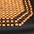 Road Comforts Wood Beaded Seat Cover Back Massage Cushion for Stress Free - Keeps Back from Getting Sweaty While Driving 1PC (Beige)