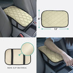 FH Group Neosupreme Beige Diamond Pattern Center Console Pad – Water-Resistant Armrest Cover Protector for Cars, SUVs & Trucks