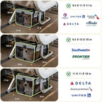 Lekereise Top-Expandable Pet Carrier 17x11x9.5 Inch Alaska Hawaiian Airline Approved Soft Sided Underseat to 12lbs Travel Carriers for Small Cats and Dogs with Locking Safety Zippers Anti-Scratch Mesh