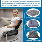 WSGJHB Large Seat Cushion, Extra Thick Booster Seat Cushions for Office Chairs Long Sitting Office Workers, Car Drivers, Relieves Back Pain, Breathable, Anti-Slip, 20x20x6 inchs, Gray