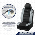 Skechers Men’s Air-Cooled Seat Covers, Memory Foam Car Seat Covers Front Seats, Airbag Compatible,Universal Fit for Most Cars, SUVs, Vans and Trucks,Grey