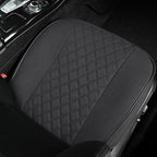 West Llama Linen Front Car Seat Cover Protector Anti-Slip Bottom Seat Cover Fits 95% of Vehicles,Wrapping Around The Bottom,Diamond Pattern(Black-1Pcs)