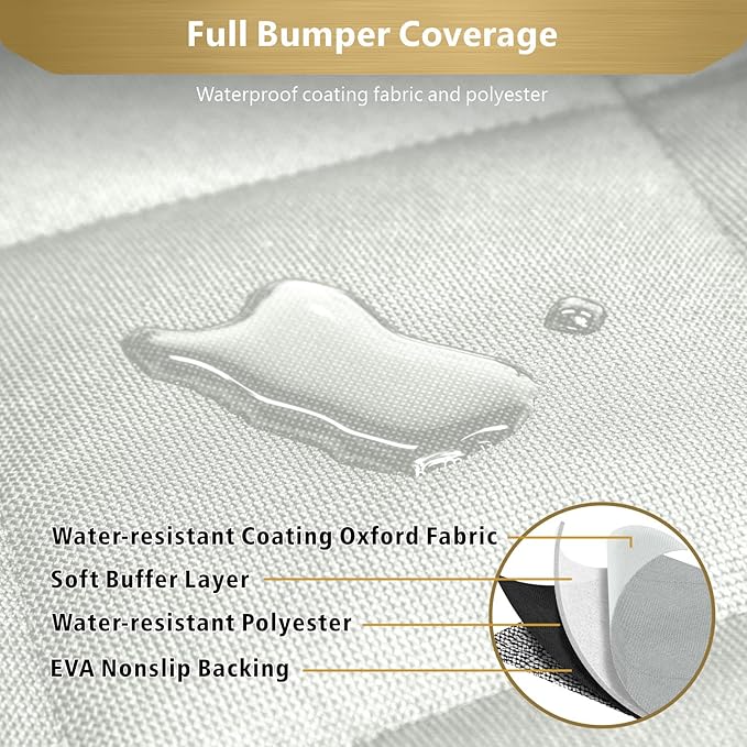 F-color SUV Cargo Liner for Dogs - Waterproof Pet Cargo Liner with Side Flaps, Comfort Dog Cargo Cover with Bumper Flap, Scratchproof Non-Slip Large for Full-Size SUVs Vans, 55 x 93 Inch, Grey