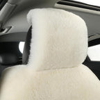 Natural Fur Sheepskin Universal car seat Covers for seat Cushion Auto Accessories, (Pearly White, Universal Fit)