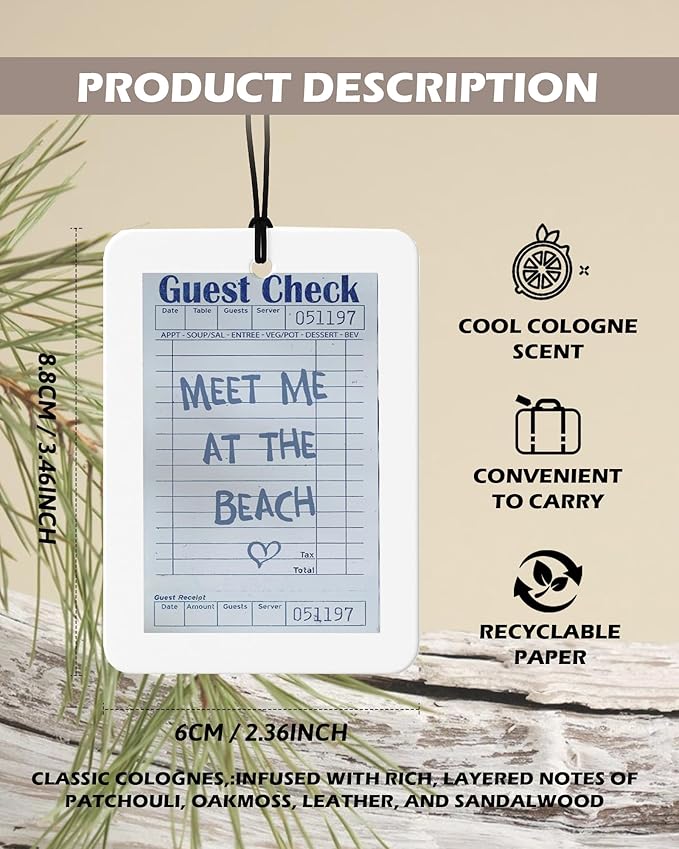 Blue Beach Cowgirl Cologne Car Air Freshener 4 Pcs, Preppy Cute Western Coastal Cowgirl Hanging Air Freshener for Cars Bathroom Dorm Books Decor, Girly Beach Accessories Gifts for Women Girls