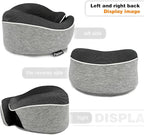 Travel Pillow 100% Pure Memory Foam Neck Pillow, Sleeping Pillow for Car, Train and Airplane, Travel Kit with 3D Contoured Eye Masks and Earplugs (Light Gray)