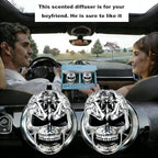 Gothic Skull Car Air Freshener Vent Clips with 2 Pads, Halloween Scented Car Accessories for Men Women, Automotive Interior Decor and Cool Car Fresheners for Men， Spooky Gift Idea-A4