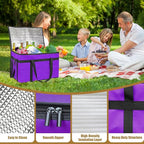 PEASUG Insulated Bags for Food Delivery, XXXL Pizza Delivery Bags, Large Capacity Cooler Bag Keep Food Warm for Grocery Shopping and Catering, Foldable, Heavy-Duty (Purple)