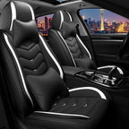 CTDS Car Seat Covers for Chevy Malibu 2000-2026, Stylish Sport Seat Cover, Premium Nappa Leather Car Seat Cover. Automobile Seat Covers Sets.(Luxury 2 Seats/Black White)