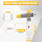 Tool Daily Foam Cannon Dual Connector, Mini Foam Cannon for Pressure Washer, 5 Power Washer Spray Nozzle Tips, 1/4 Inch Quick Connect