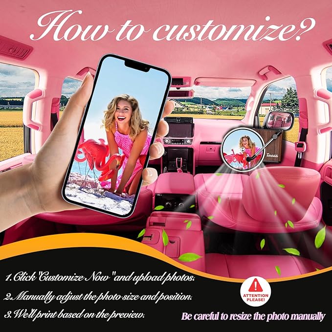 Personalized Custom Car Air Freshener, Double Sided Custom Photo, Record Player Shaped Fragrance Vent Clip, Unique and Cute Car Interior (12 Count, Changpian E)