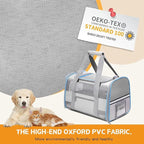 Soft-Sided Cat Carrier for Pets Up to 15lbs, Airline Approved Under-Seat Travel Carrier, 17x12x11 Inch, TSA Approved with Collapsible Bowl, Breathable Mesh & Removable Pad, Lightgrey
