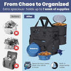 The Original Doggy Bag™ - Complete Dog Travel Bag for Supplies with 2 BPA-Free Travel Dog Bowls & 2 Pet Food Containers - Traveling Kit for Road Trips, Camping, Weekend Away or Doggy Gift: Charcoal