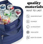 Fit & Fresh Mari Cooler Backpack for Women, Insulated Leakproof Soft Cooler Bag (12 Can), Lunch Tote, Beach Cooler, Lightweight Travel Picnic Tote, Navy