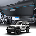Wigoo for Jeep Wrangler Windshield Sunshade [OEM Design, 100% Sun Blockage] Foldable Heat Insulation Sun Shade with Storage Bag, for Jeep Wrangler (2018-2026), Silver Coating