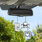 9 Pcs Skull Car Air Fresheners Horror Goth Punk Skeleton Crossbones Incense Chips Scented Diffuser Rearview Mirror Hanging Pendant Ornaments Cool Halloween Decor Automotive Interior Accessories Gifts