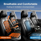 Fit Ridgeline Car Seat Covers for Honda Ridgeline 2007-2025 2026 - Premium Full Coverage Leather, Airbag Compatible, Waterproof & All Weather Seat Cushion Protector, Full Set, Black