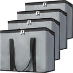 Bodaon 4-Pack Soft Cooler Bag Insulated, X-Large Collapsible Grocery Shopping Tote Bags for Food Delivery, Portable Softside, Insulated Pizza Delivery Bag, Dark Gray