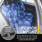 Back Seat Cover for Car Trucks Van SUV,Waterproof Rear Bench Towel Seat Covers for Dogs and Kids,Automotive Backseat Protector (Conch Shells Starfish)