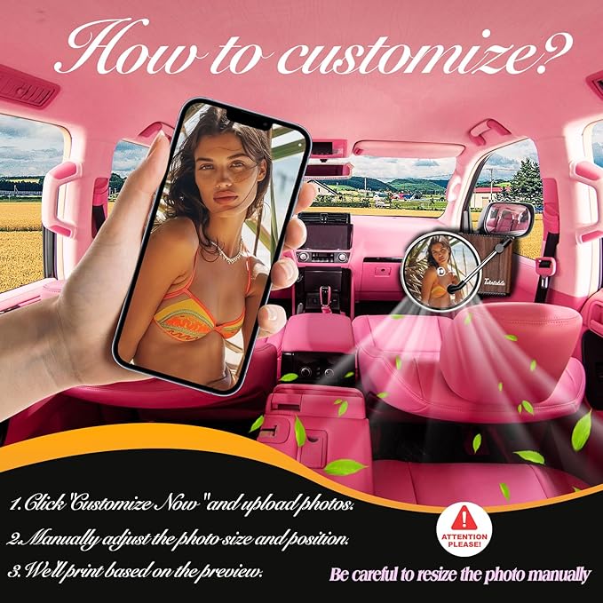 Personalized Custom Car Air Freshener, Double Sided Custom Photo, Record Player Shaped Fragrance Vent Clip, Unique and Cute Car Interior (Customize, Changpian C)