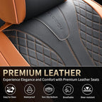 FLORICH Leather Seat Covers for Cars Front Car Seat Cover Premium Automotive Seat Covers Waterproof Car Seat Cushion Protector Universal Fit for Most Cars SUV Trucks, Brown&Black