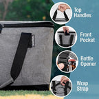 CleverMade Collapsible Insulated Cooler Bag – Leakproof Soft Cooler for Beach, Travel, Car – Bottle Opener