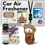 Personalized Car Air Freshener, Wood Diffuser and Fragrance Oil Set, Custom Message, Rearview Mirror Charm, Bigfoot Believe, Sasquatch, Auto Accessory for Men or Women (Lavender Chamomile)