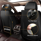 Car Seat Covers Fit for Kia Sorento 2007-2023 2024 2025 Full Set Leather Seat Covers Set with Lumbar Support Premium Automotive Cushion Protector(5 Seat, Black&Red)