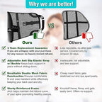Lumbar Support - Breathable Mesh Office & Car Chair Back Support with Double Adjustable Straps for All-Day Comfort