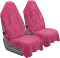 Car Seat Towel Cover, Universal Front Seat Protector for Cars, SUVs and Trucks, Sweat Towel Car Seat Cover for Gym, Yoga, Swimming, Pets and Family Travel, Dark Pink, 2 Pack