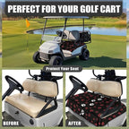 Biyejit Golf Cart Seat Covers with 4 Pockets Golf Cart Seat Towel Blanket Fits 2-Seat Golf Carts, Golf Cart Accessories