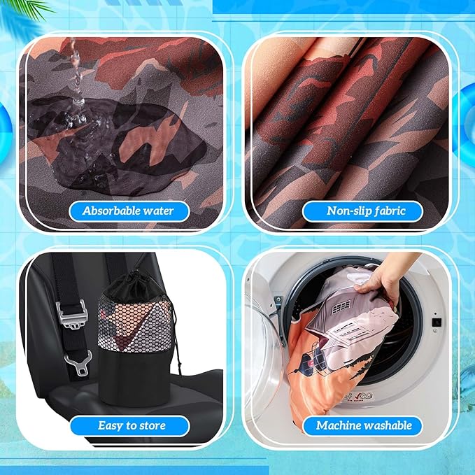 2 Pack Car Seat Towel Covers with Storage Bag 63 x 32 Inch Athletic Running Towel Seat Sweat Washable Non Slip Cover Gift for Car Outdoor Sport Activities (Mount Desert Island)