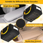 PAWZIDEA Center Console Dog Car Seat, Enclosed Small Dog Armrest Booster Carseat, Secure Straps &Anti Slip, Portable TSA Approved Puppy Pet Carrier Soft-Sided, Removable Pillow Storage Pocket, up 12lb
