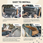 BurgeonNest Center Console Small Dog Car Seat - Portable Pet Cat Puppy Booster Armrest Carseat Up to 11lbs, Anti-Collapse Comfort Car Travel with Washable Fluffy Cushion and Pillow, Brown