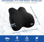 Skechers Memory Foam Lumbar Pillow,Lumbar Support Pillow for Office, Chair Lower Back Pain Relief Lumbar Pillow, Ergonomic Design Back Support Pillow for Office Chair, Car, Home, Travel,Black