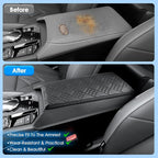 for 2025 2026 BMW X3 Center Console Cover for BMW X3 G45 (30 xDrive/M50 xDrive), Comfy&Cushion Leather Armrest Cover 2026 2025 X3 Interior Accessories (Black-Padded)