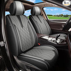 Car Seat Covers Full Set Fit for Toyota Highlander:2008-2025 2026 Breathable Perforated Leather Automotive Seat Covers Driver Seat Cushion Protector(5 Seats,Black&Gray)