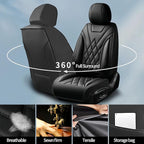 Fit TSX Car Seat Covers for Acura TSX 2003-2014 - Premium Leather, Waterproof, All-Weather, Airbag Compatible, Anti-Slip, Breathable, Easy Install, Seat Protectors, Full Set, Black